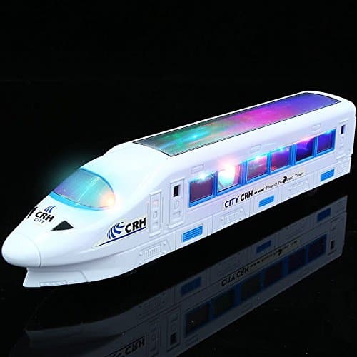 Electric Train Toy for Kids - High Speed Trains with 3D Lightning music,Bump and Go Action and Changes Directions, Best Christmas Gift Toys for Toddlers & Children Ages 3 years and up
