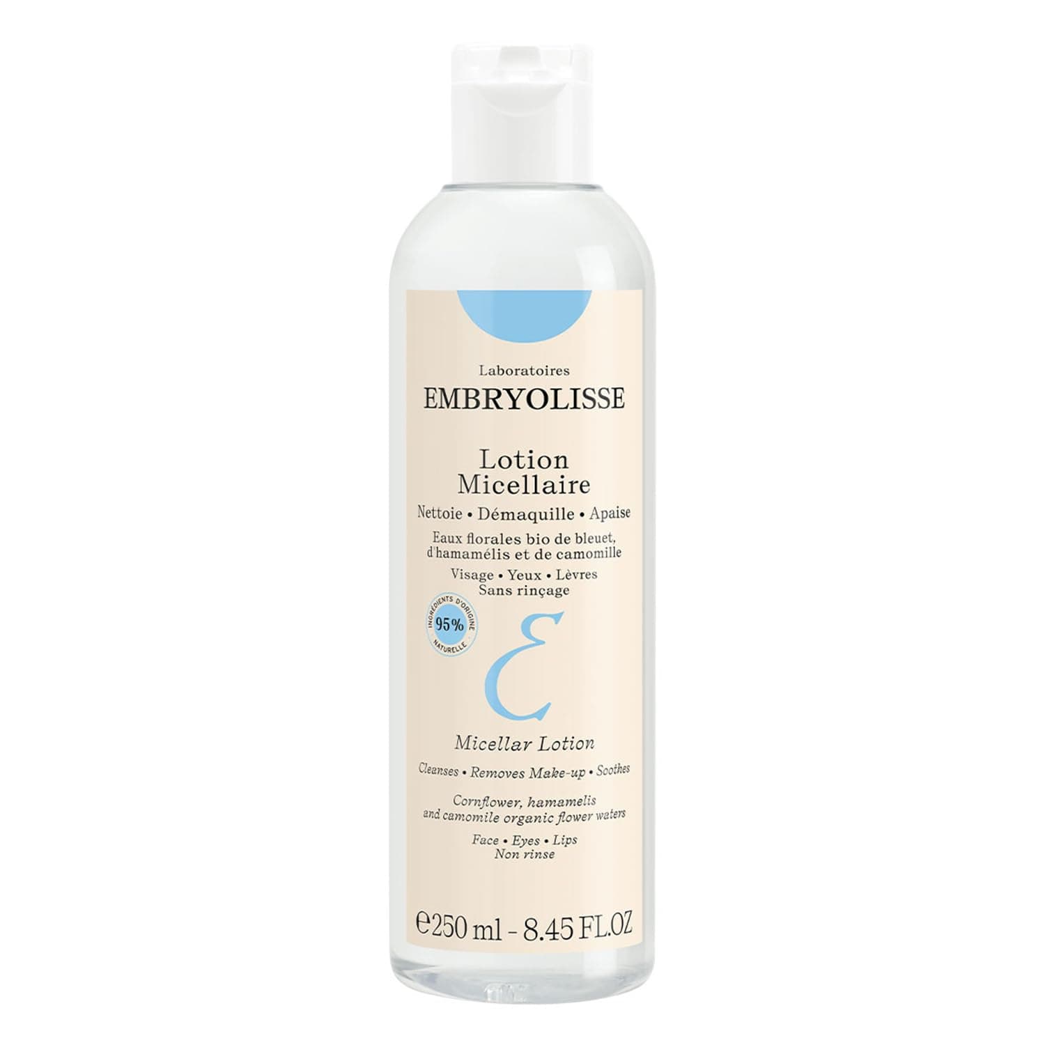 Embryolisse Cleansing Micellar Lotion, 8.5 fl oz (250 ml), Wiping Type, Makeup Remover, Micellar Cleansing Water, Cleansing Water