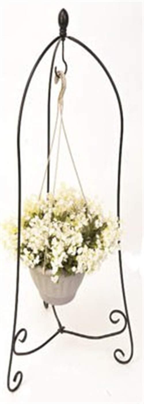 Panacea™ 86630 Folding 3-leg Scroll Hanging Basket Plant Stand, Black, 40"