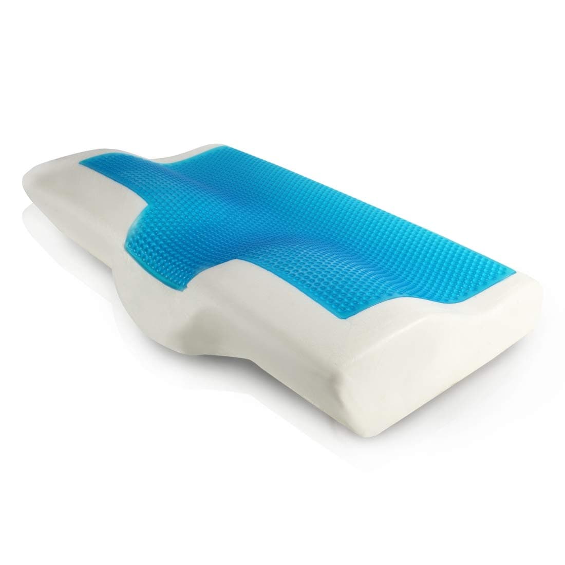 Smoofy Blue Memory Foam Gel Pillow, Standard Size, Cooling Arctic Gel and Removable Cover, Heat Disperse Cool Pillow Fresher Sleep, Soft Comfortable Unique Ergonomic Design