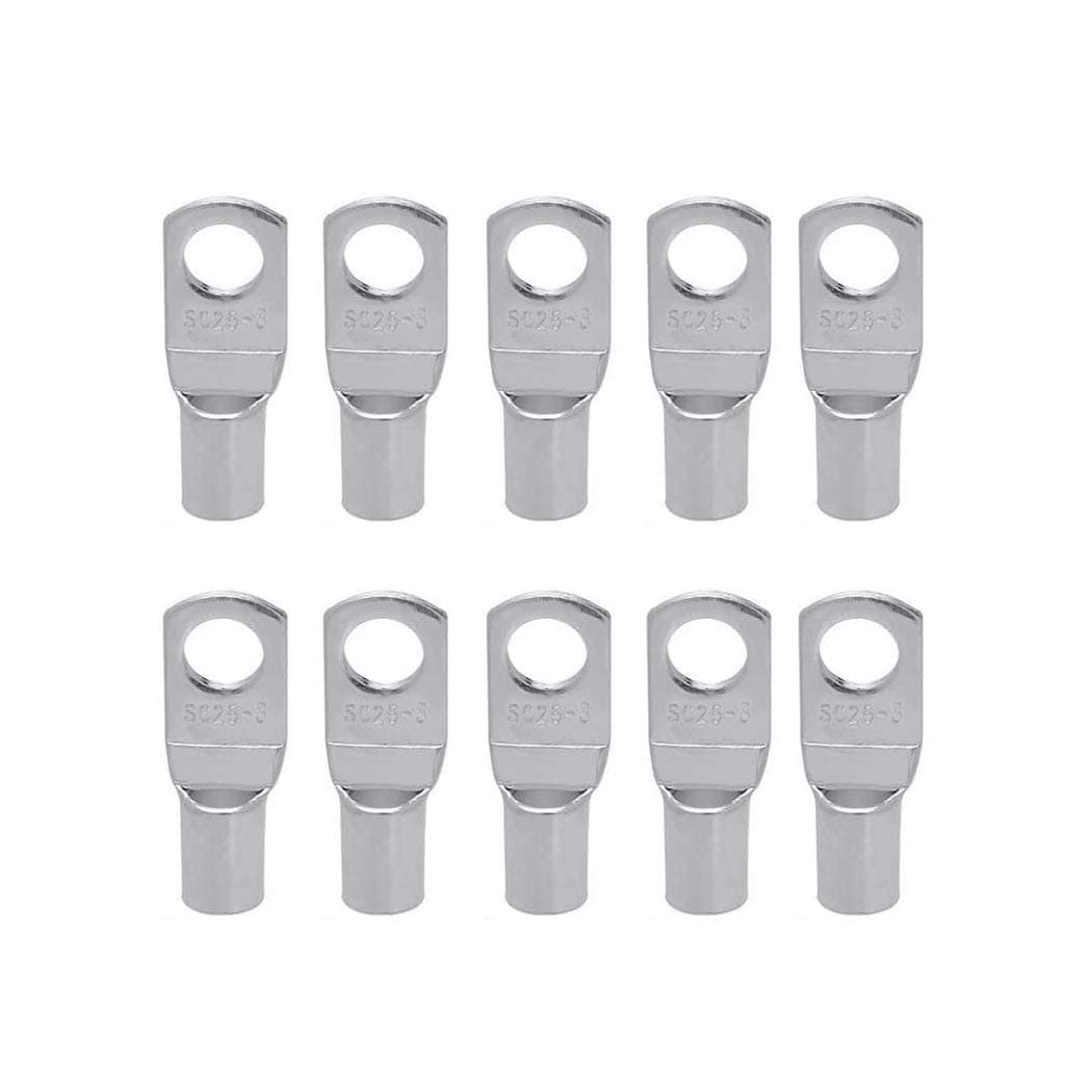 Royal Apex Copper Cable Lugs 10Pcs Set-Wire Terminals, Connector Cable lugs Ring Battery SC Terminals, for Marine, Solar, Automotive, Electric, Home Applications etc (Hole Size 6mm, Cable Size 10mm)