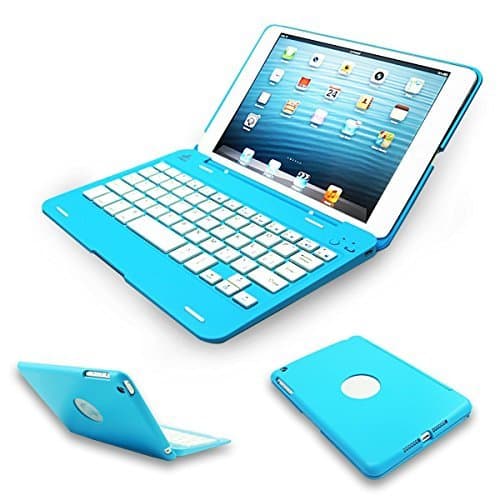 iPad mini Keyboard Case, Kamor Apple iPad mini Ultra Slim Bluetooth Keyboard with Case Cover for 7.9 inch New iPad Mini, Folio Style with IOS Commands WILL NOT COMPATIBLE WITH IPAD MINI 2rd GEN - Blue