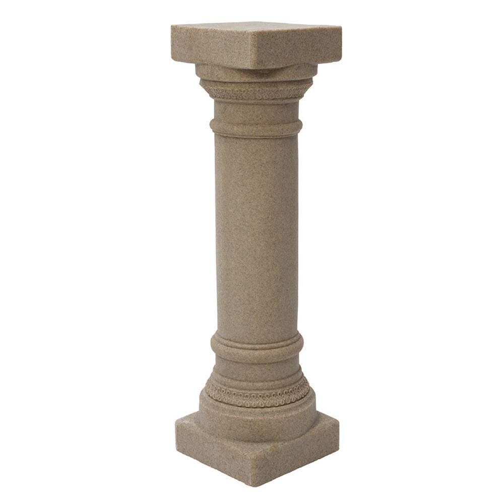 EMSCO Group Greek Column Statue – Natural Sandstone Appearance – Made of Resin – Lightweight – 32” Height