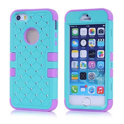 Qualicak Beautiful Hybrid Case with for Iphone 5s Purple