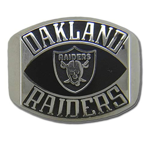 NFL Oakland Raiders Contemporary Style Ring, Size 10 Silver
