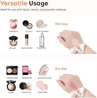 Gleva 4 Pcs Powder Puff Soft Face Makeup Sponge, Loose powder Foundation Blending Sponges Set, Makeup Blender, Contouring, Wedge Triangle Shape Wet & Dry Tool Washable Reusable (White and Black)