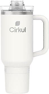 Cirkul 40oz. Pearl Stainless Steel Tumbler with Handle, All-Day StrawSip™, Double-Wall Insulated