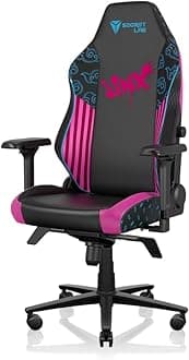 Secretlab Titan Evo LoL Jinx Gaming Chair - Reclining - Ergonomic & Comfortable Computer Chair with 4D Armrests - Magnetic Head Pillow & 4-Way Lumbar Support - Regular - Pink/Black - Leatherette