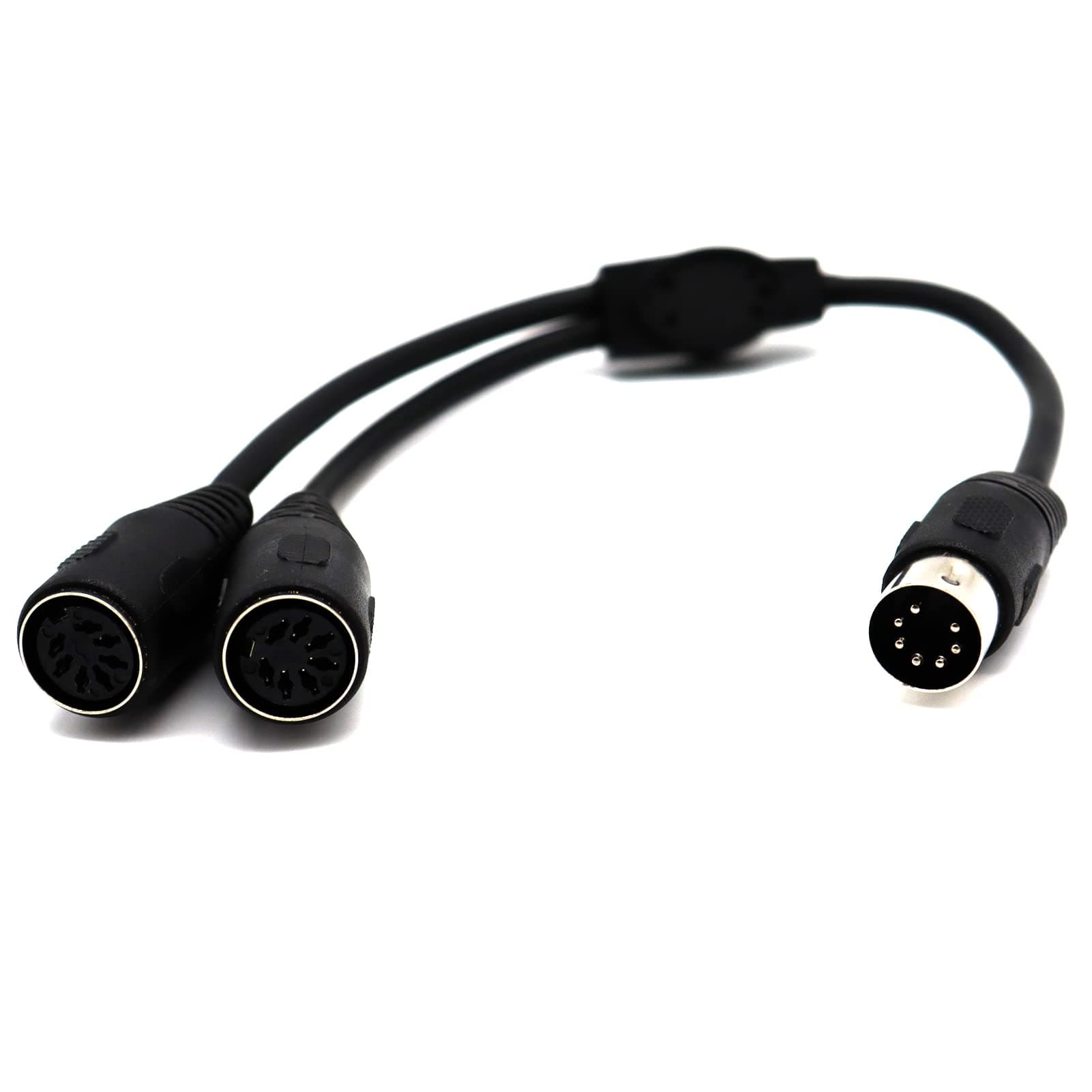 LOKEKE 7 Pin DIN MIDI Splitter Cable, 7 Pin DIN DIMI Male to 2 Din 7 Pin Female Y Cable Cord Wire Audio Socket for Bang Olufsen Naim(7Pin to 7Pin)