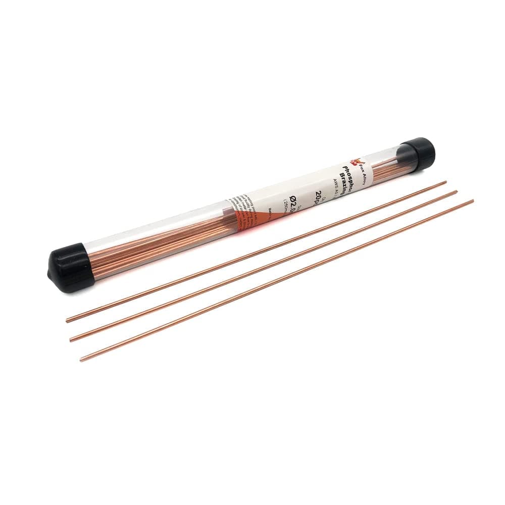 BCuP-2 (0.040") 20pcs Phosphor Copper Brazing Rod Round Self Fluxing Copper Welding Rods Pipes Low Temperature Consumables for Air Conditioner Refrigerators