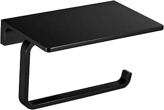 Solid Brass Bathroom Toilet Paper Holder and Superior Hotel Style Toilet Paper Holder with Mobile Phone Storage Oil Rubbed Black Finish