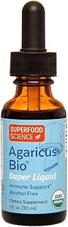 Agaricus Bio Super Liquid, Organic Blazei Mushroom Extract Tincture, Fruiting Body Beta-Glucan Drops for Natural Killer Cell Activity, Liquid Mushroom Supplement for Liver and Immune Support, 30 ml