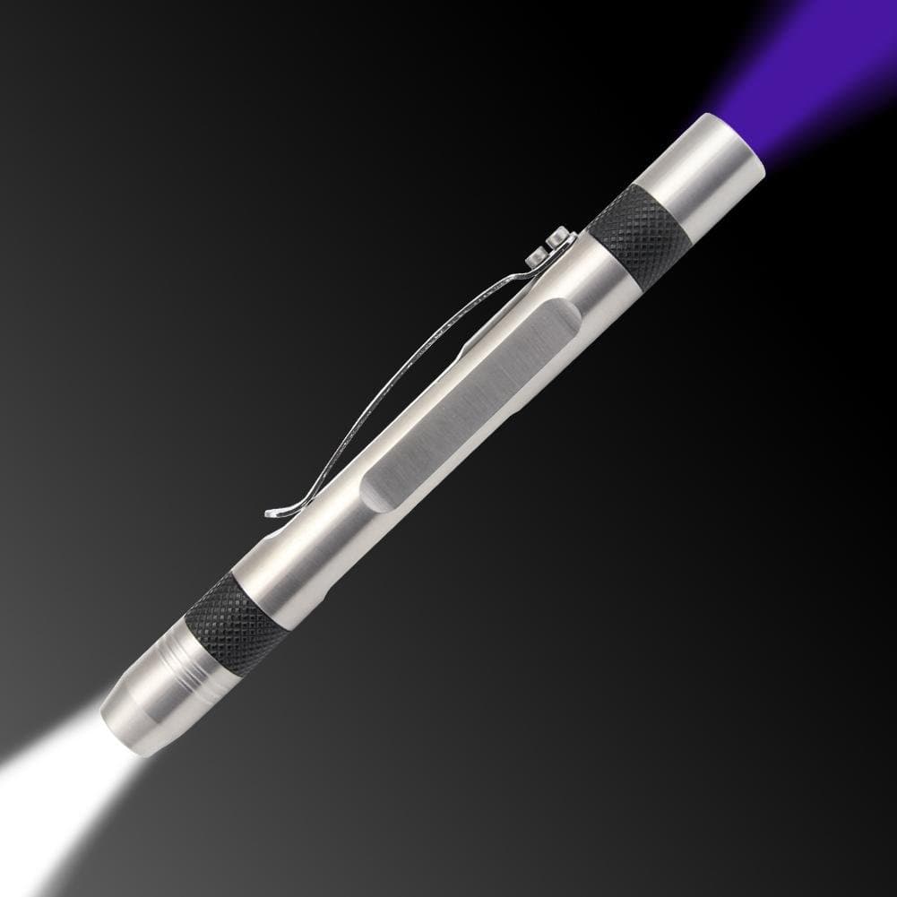 365 nm UV Flashlight, UV Penlight 2 Light Sources UV Flashlight Black