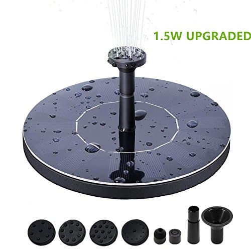 Solar Bird Bath Fountain Pump, 1.5W Upgrade Version Solar Fountain Pump, Solar Panel Kit Water Pump, for Garden, Pond, Pool, Patio Decoration, Aquarium.