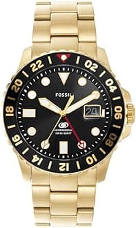 Fossil Blue GMT Gold-Tone Stainless Steel Watch - FS5990