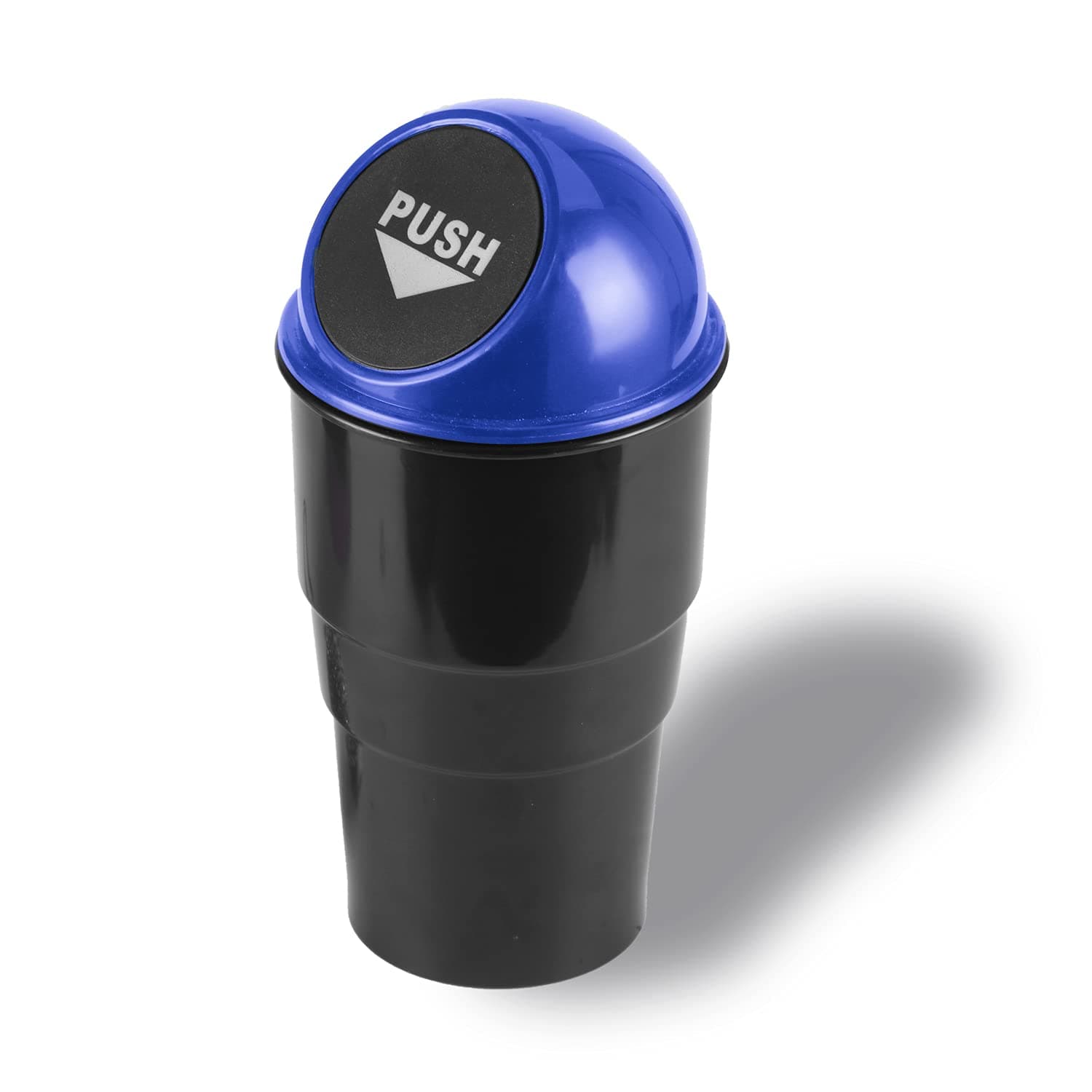 JUSTTOPAutomotive Cup Holder Garbage? Mini car Trash can, Small Automatic Portable Trash can with lid, for car Home Office (Blue)