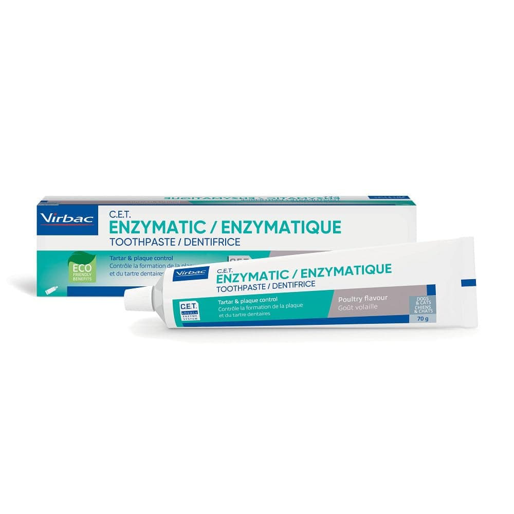 Enzymatic Toothpaste for Dogs & Cats - Cat & Dog Toothpaste for Plaque & Tartar Removal and Pet Breath Freshener - 70g