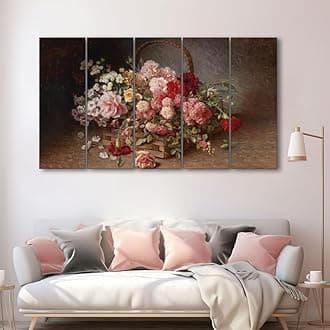 The Castle Decor Flowers painting with frame Big Size 36x60 Wall art for living room,Bedroom,Drawing room,Hotels-Wooden Framed-375