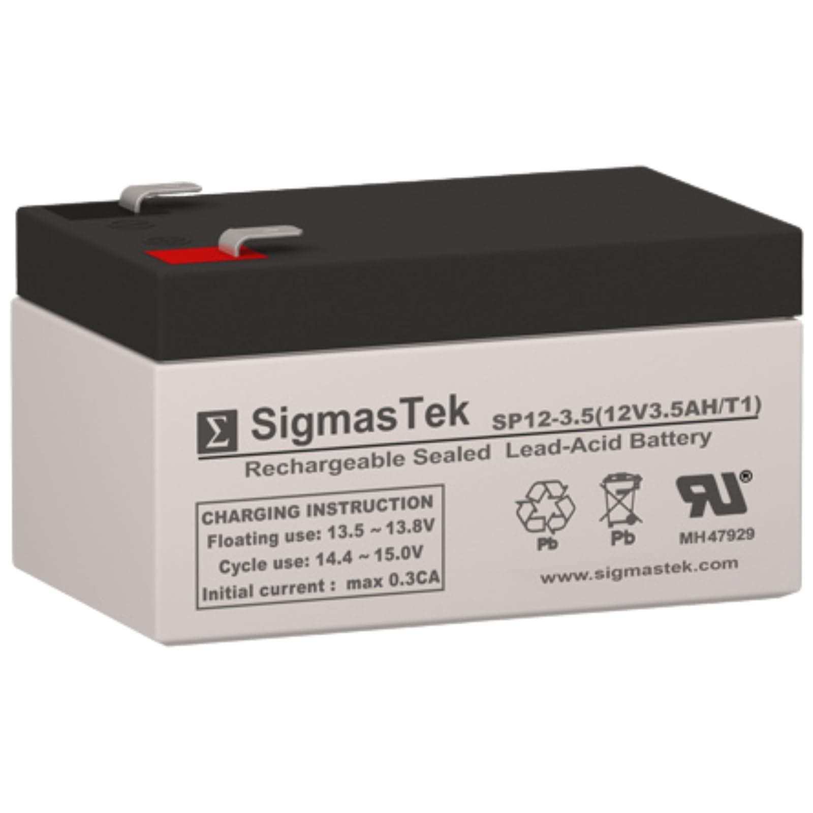 SigmasTek B&B BP3.6-12 Compatible AGM Battery, 12V 3.5Ah T1 SP12-3.5 (T1)