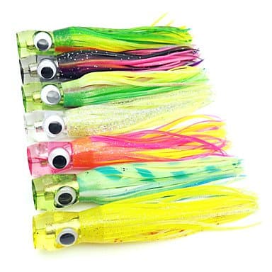 TY HiUmi 1 pcs Hard Head Soft Body Octopus Lure 16.5cm 50g Squid Jigs Big Game Bait Drag Fishing Bait Feather Skirt Sea Fishing Trolling Lure (green)