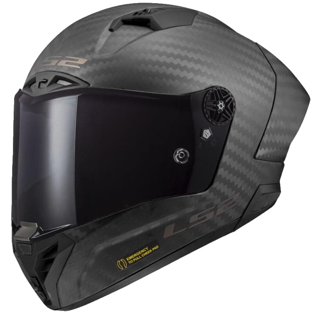LS2 FIM Carbon 9k Motorcycle Helmet - FF805 THUNDER C GP PRO - MATT BLACK - (XS) 53-54cm)