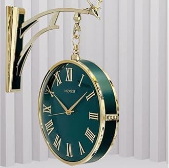 Mokshith Wall Clock Non Ticking,Hanging Wall Clocks Modern Style for Home, Office, Kitchen, Bedroom, Living Room, School Decorative (W4-Green)