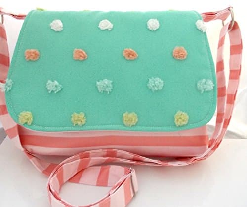 Shoulder Bag - Seafoam, Pom Poms
