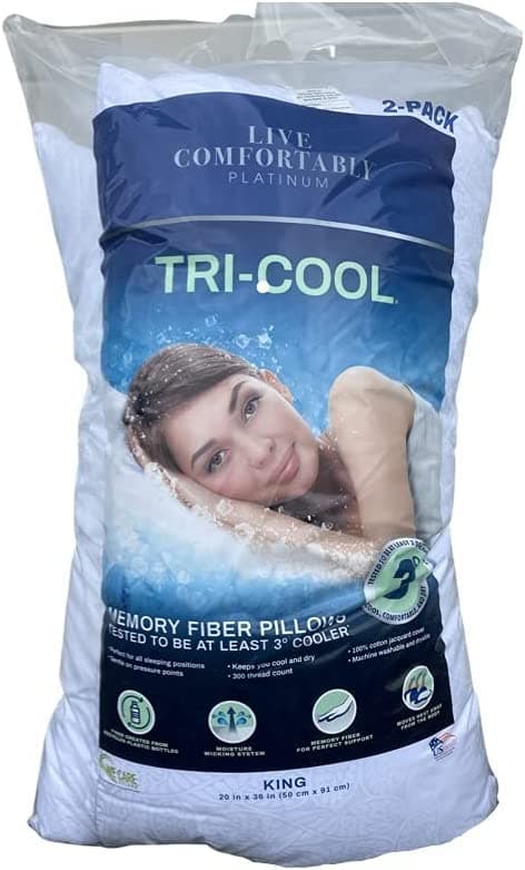 Live Comfortably Platinum Pillow, King (2 Pack)