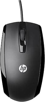 HP E5E76AA#ABA X500 - Wired USB Mouse for Windows PC Desktop, Laptop, Notebook, Mac, computerand Chromebook, for Righty or Lefty Use ,Black