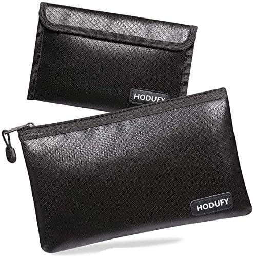 Hodufy Fireproof Money Bag - 10.6"x6.7" & 5"x8" Small Fireproof Bags, Bank Deposit & Passport Safe Storage Envelope
