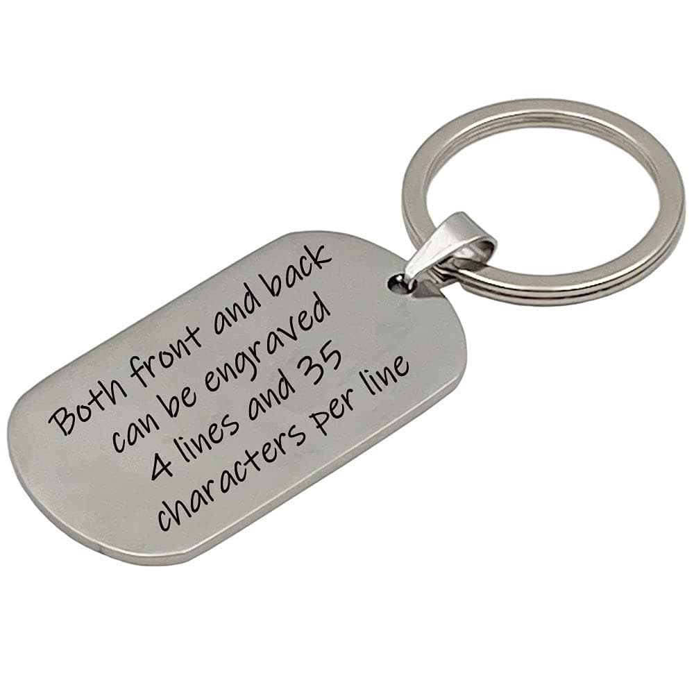 Personalized Keychains for Women Customized Key Chains Men Engraved Name Inspirational Stainless Steel Dog Tag
