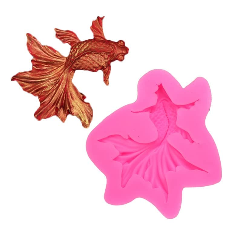 Goldfish Realistic Shaped Koi Carp Fish Silicone Molds for DIY Fondant Candy Making Chocolate Mold Desserts Ice Cube Gum Clay Biscuit Plaster Resin Cupcake Topper Cake Decor Moulds