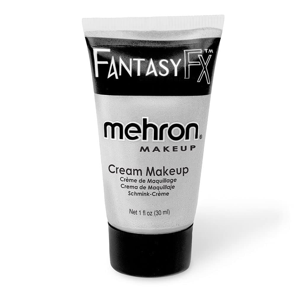 Mehron Makeup Fantasy FX Cream Makeup | Water Based | Halloween | Silver Face & Body Paint For Adults 1 fl oz (30ml) (Silver)