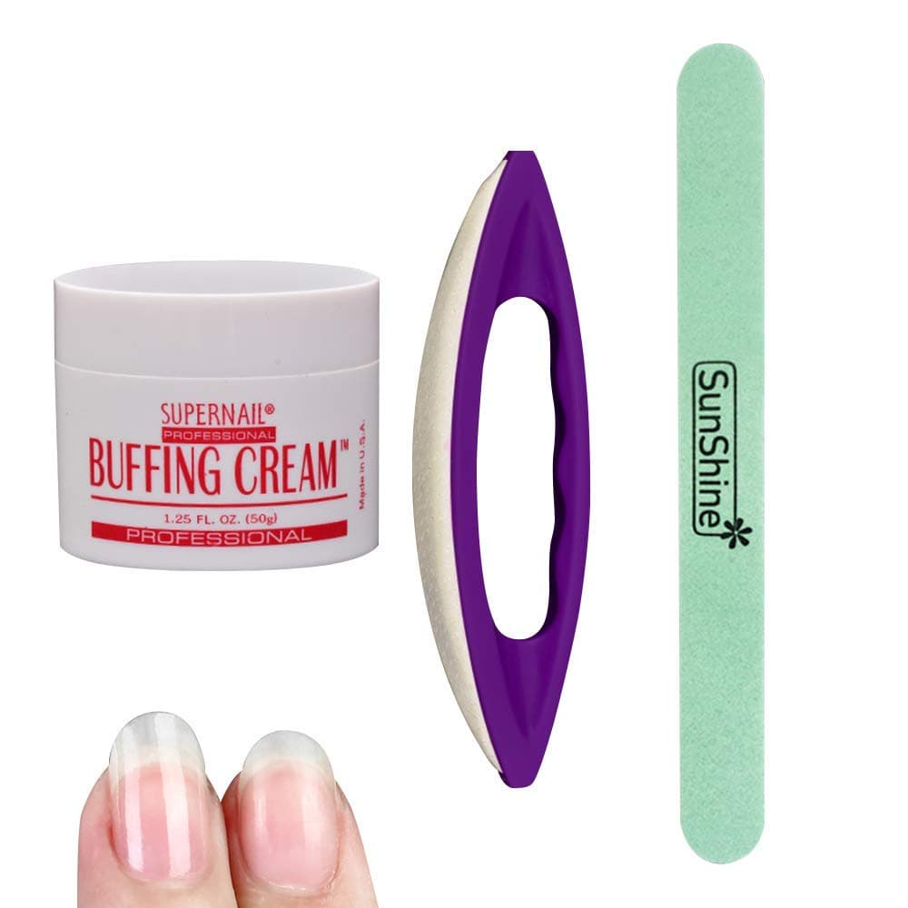 Joligel Manicure Polishing Kit, Buffing Cream + Leather Buffer + Polisher, Nail Care Tools Set for Professional Manicure Pedicure Salon
