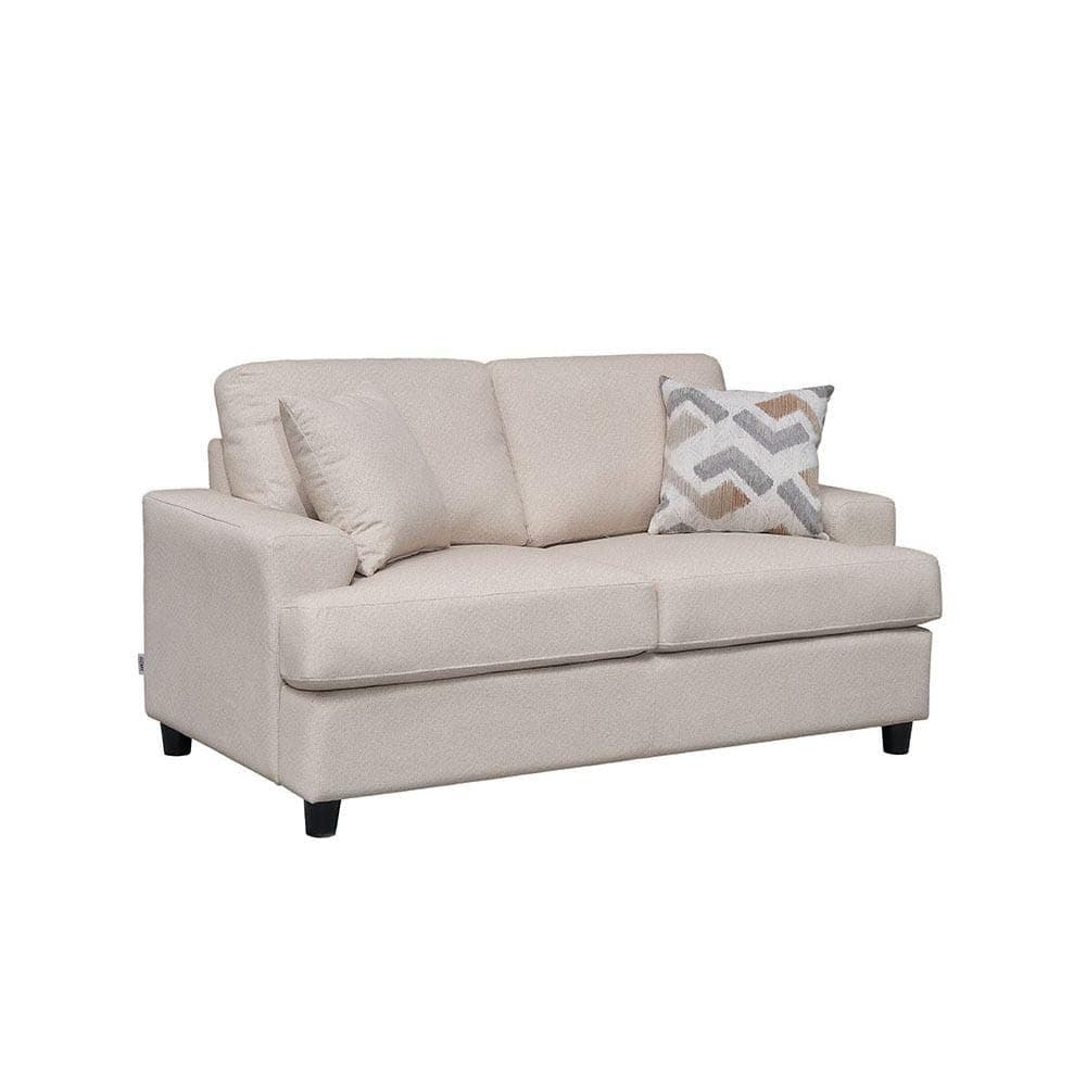 Danube HomeRamu 2 Seater Fabric Sofa I Modern Design Two Seat Sofas I Comfortable Living Room Furniture L 160 x W 88 x H 92 cm - Cream