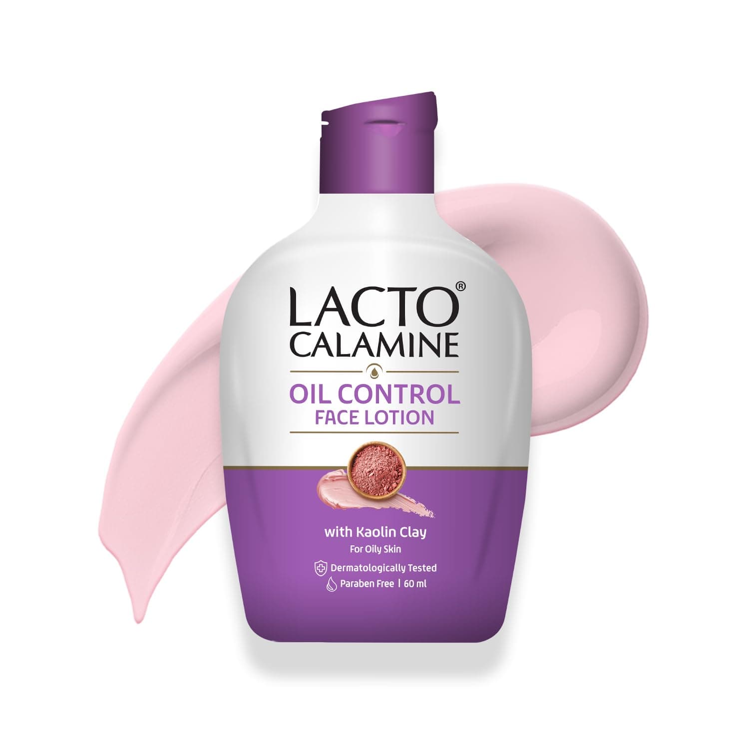 Lacto Calamine Face Lotion | 60 ml | Daily Moisturizer For Face - Oily Skin | Kaolin Clay, Glycerine & Zinc Oxide | Abosrbs Excess Oil | Fights Pimples, Darkspots & Blackheads | Body Lotion