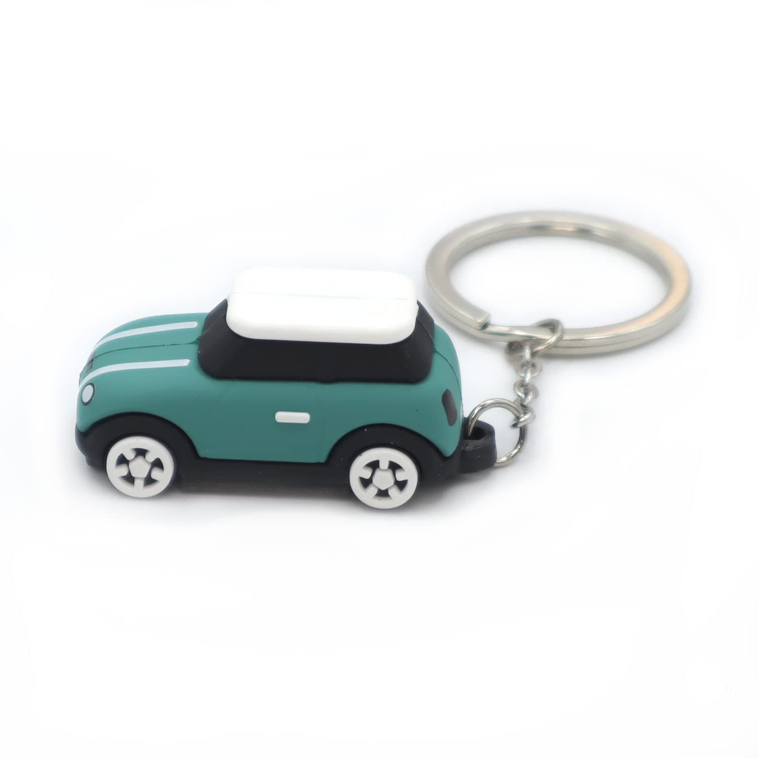 3D OMKeyring with MINI Silicone Model,, Stylish Cute Adorable, Silver Chain, Event Colors-Lemon, Brown, Cyan (Cyan)