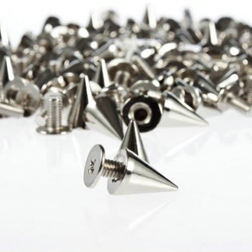 Loevers?200pcs/set 9.5mm Silver Cone Spikes Screwback Studs DIY Craft Cool Rivets Punk by LOEVERS