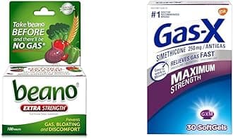 BeanoUltra 800 Count and Gas-X Maximum Strength 250mg Simethicone 30 Count Gas Relief