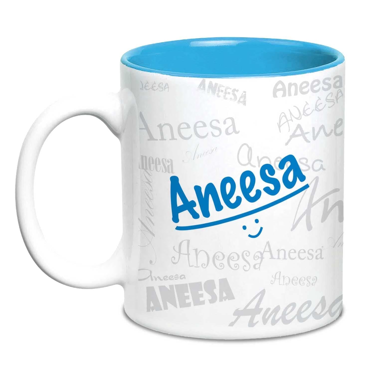Hot Muggs Me Graffiti Mug - Aneesa Personalised Name Ceramic, 315ml, 1 Unit