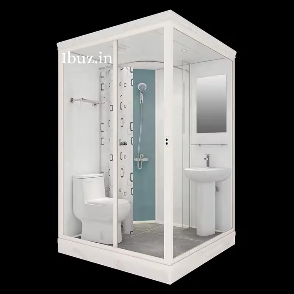 Prefab Luxury Integrated Bathroom Pod All in One Modular Shower Room & WC Unit for Hotels,Residences, & Commercial Spaces (Size, Medium 74X47X84 INCH 4, All-in-One Bathroom Module)