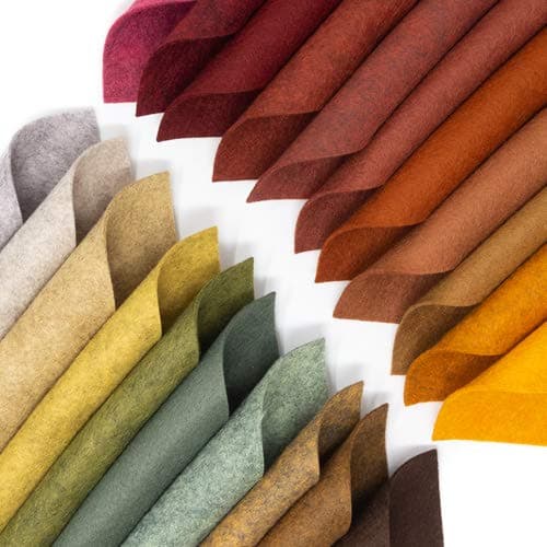 21 Felt Sheets Mix Color Fall Colors Collection Merino Wool Blend Felt Sheets Crafting Sewing General 6"X6" Squares