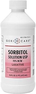 GeriCare Sorbitol Liquid Laxative Solution USP 70% W/W, Fast-Acting Laxative for Occasional Constipation, Hydrating Stool Softener for Digestive Health, for Rectal Use Only 16 Fl Oz (Pack of 1)
