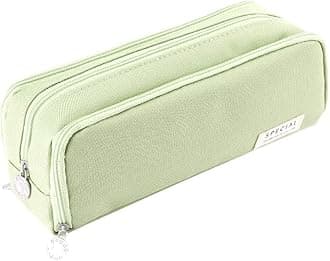 Large Pencil Case Big Capacity Pencil Bag Large Storage Pouch 3 Compartments Pen Case for Teen Boys Girls School Students (Special-Green Pista)