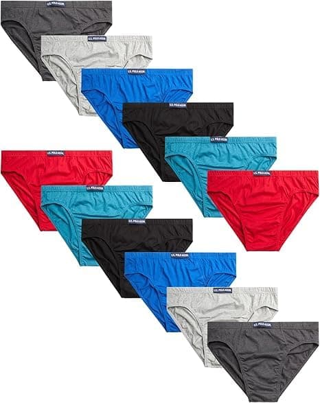 Mens Bikini Underwear - 12 Pack String & Classic Cut Mens Briefs (Sizes S-3XL)