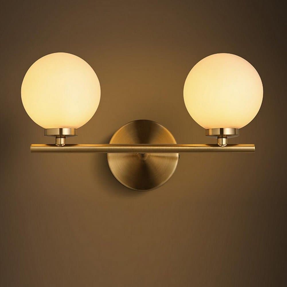 QHB Double Light Balls For Uplight Wall Light Fashion Simplicity Vintage Industrial Metal Based With Glass Material Shade