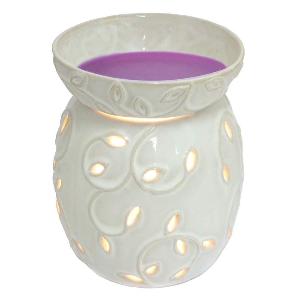 Electric Ceramic Wax Melt Burner Fragrance Diffuser with Leaf Design