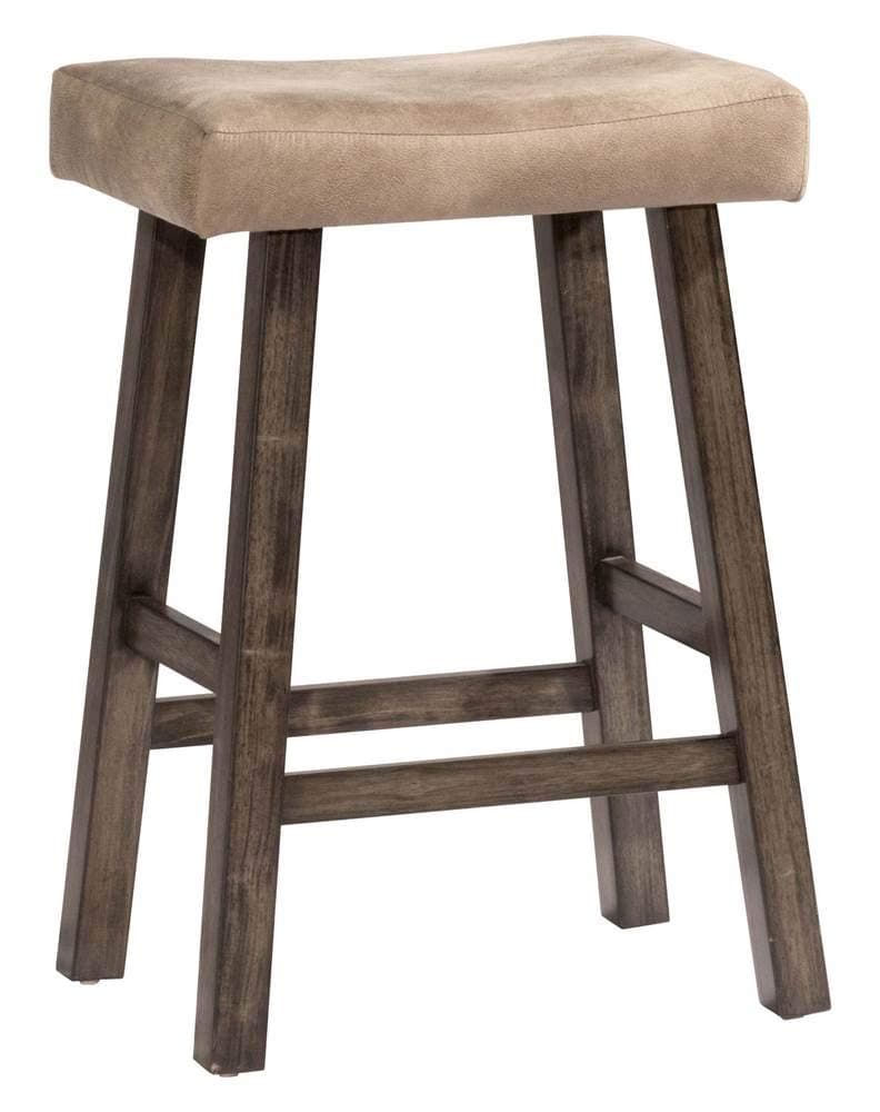 Hillsdale Furniture Saddle Backless, Rustic Gray Bar Stool