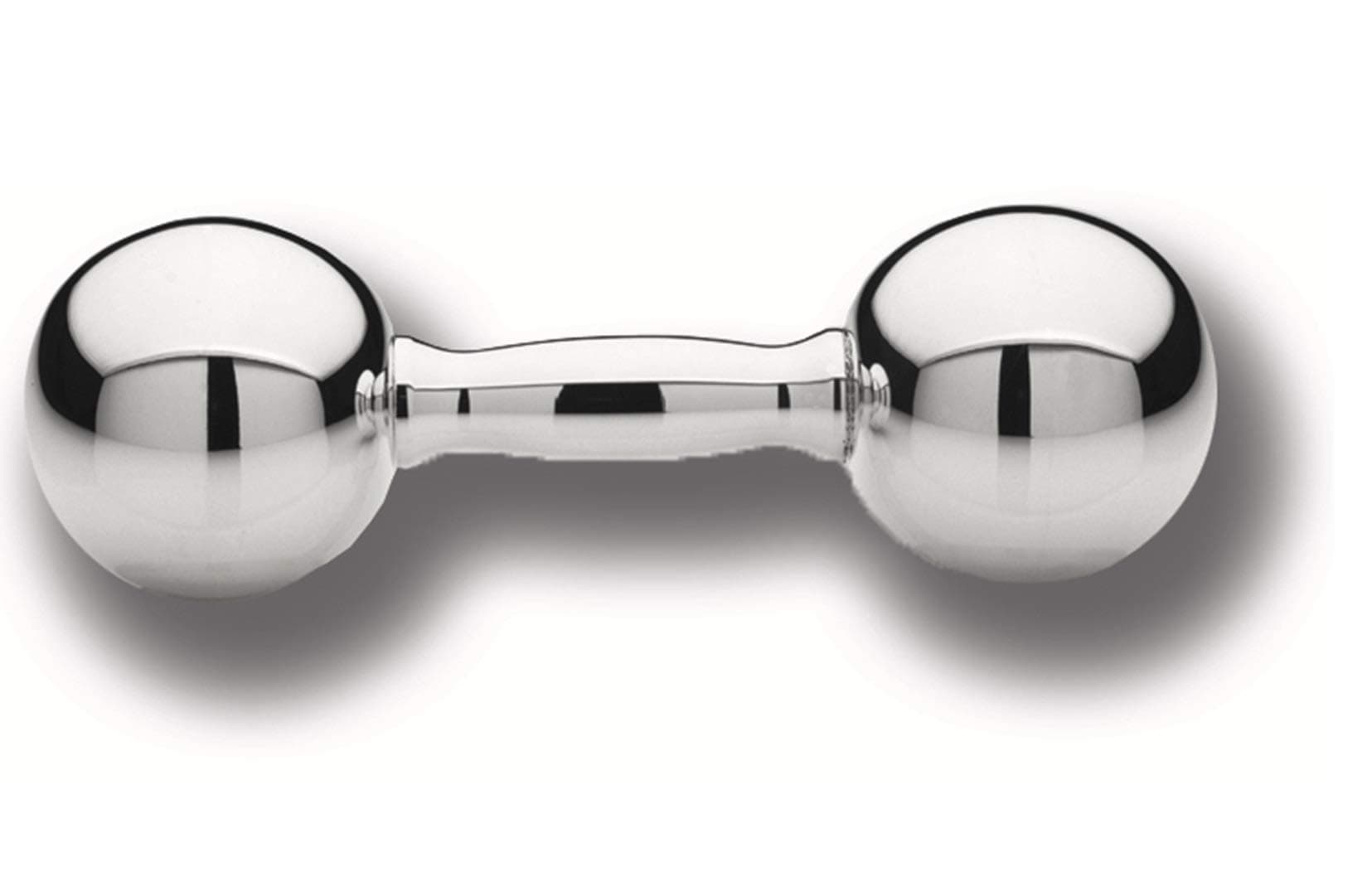 Cunill .925 Sterling Plain Dumbbell Rattle (3.5" Long), silver