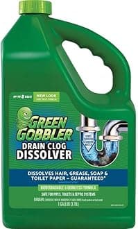 Green Gobbler Drain Clog Remover | Toilet Clog Remover | Dissolve Hair & Organic Materials from Clogged Toilets, Sinks and Drains | Drain Cleaner and Opener, 128 oz